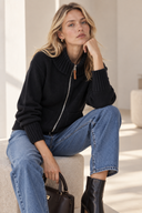 Μαύρη Zip Knit cardigan