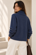 Μπλε Zip Knit cardigan