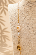 Λευκό beaded shell detail necklace
