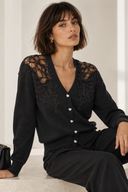 Μαύρη Lace Detail Cardigan