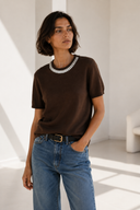 Καφέ crystal neck πλεκτό