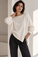 Cream soft touch oversized μπλούζα