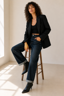 Μπλε mom fit τζιν
