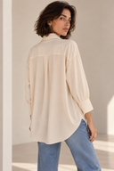 Βανίλια ασύμμετρο oversized πουκάμισο