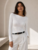 Off White draped neck top