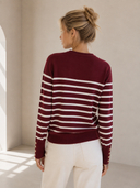 Μπορντό striped button knit sweater