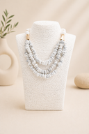 Λευκό triple howlite stone necklace