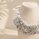 Ασημί statement steel necklace boho