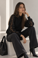 EIGHTY2 Μαύρο sequin sleeve sweatshirt