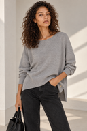 Γκρί soft touch oversized μπλούζα