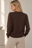 Καφέ basic knit πουλόβερ