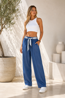 Μπλε balloon denim παντελόνι