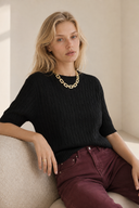 Μαύρο cable knit top