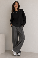 FIGARO Μαύρη embellished layered μπλούζα
