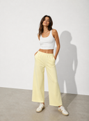 Fluo κίτρινο wide leg παντελόνι φόρμας