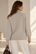 Μπεζ Zip Knit cardigan