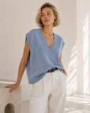 Ραφ V-neck πλεκτή καζάκα