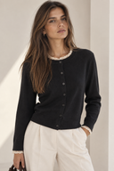 Μαύρη lace detail cardigan