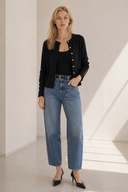 Μαύρη knit button cardigan