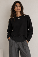 FIGARO Μαύρη embellished layered μπλούζα