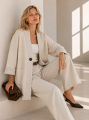Cream lurex detail knit cardigan