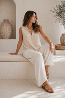 FIGARO light gold lurex knit vest