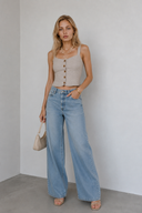 Stone crop top με κουμπιά