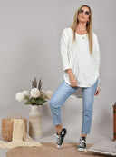 Λευκή asymmetric oversized μπλούζα