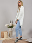 Λευκή asymmetric oversized μπλούζα