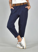 Μπλε relaxed fit παντελόνι