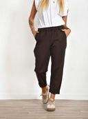 Καφέ relaxed fit παντελόνι