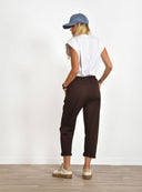 Καφέ relaxed fit παντελόνι