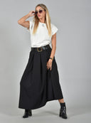 Μαύρη maxi pleated φούστα
