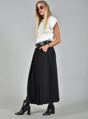 Μαύρη maxi pleated φούστα