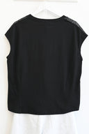 Figaro Μαύρο sequin shoulder t-shirt
