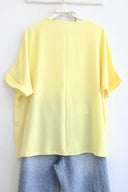 Fluo Κίτρινο oversized μπλούζα με V λαιμόκοψη