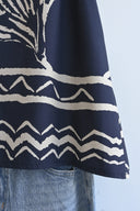 Μπλε poplin printed τοπ