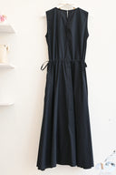 Μπλε drawstring poplin φόρεμα