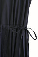 Μπλε drawstring poplin φόρεμα
