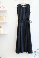 Μπλε drawstring poplin φόρεμα
