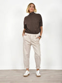 Μπεζ relaxed fit παντελόνι