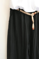 Μαύρη wide leg παντελόνα με ζώνη