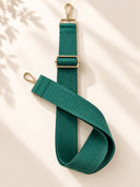 Σμαραγδί  leather detail crossbody strap χρυσές λεπτομέρειες