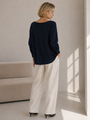 Μπλε oversized knit top