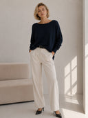 Μπλε oversized knit top