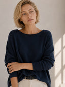 Μπλε oversized knit top
