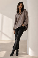 Πούρου faux leather hooded jacket