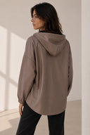 Πούρου faux leather hooded jacket