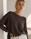 Καφέ oversized knit top