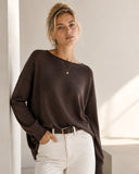 Καφέ oversized knit top